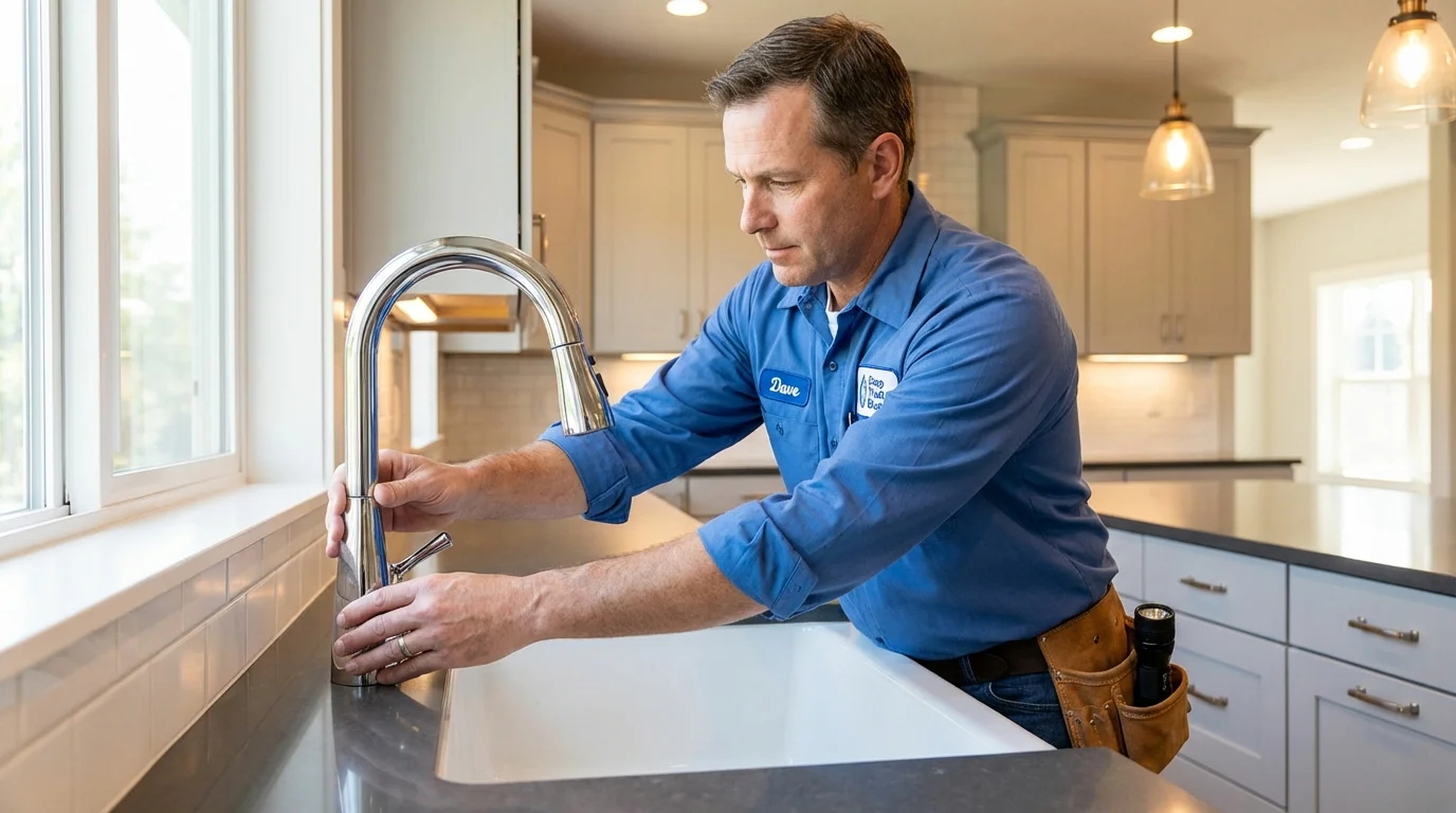 Kitchen faucet installation by Johns Plumbing LLC in Hallock